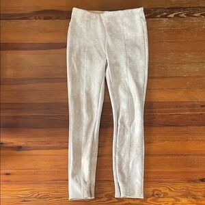 Anthropologie Beige Suede-Look Ponte Leggings